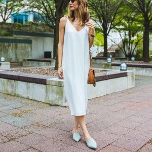 Everlane Japanese GoWeave Slip Dress White NWT